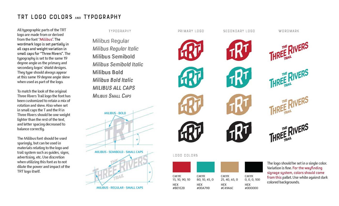 Typographic and Color standards for the new TRT logo
