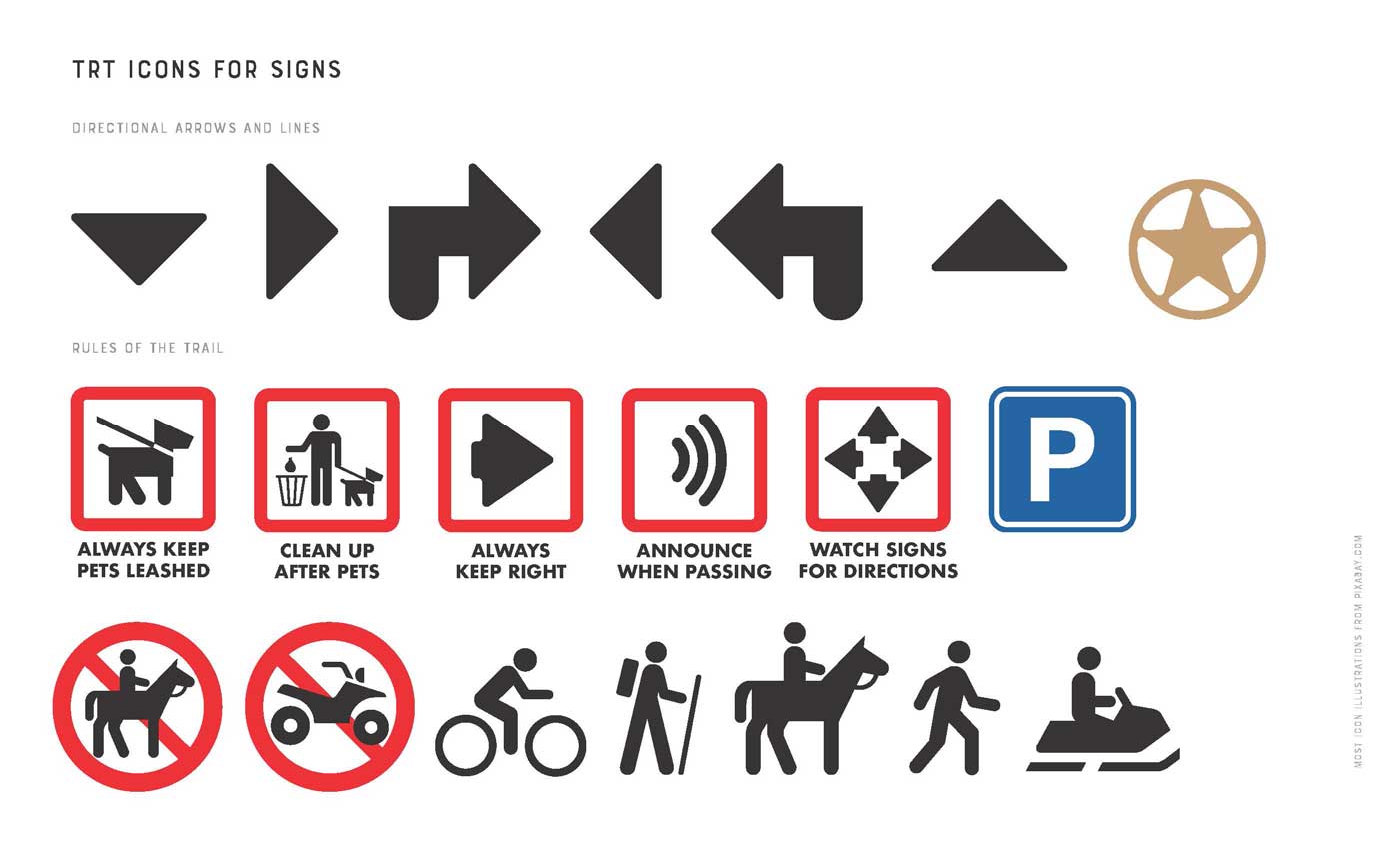 Icon set for new TRT sign system