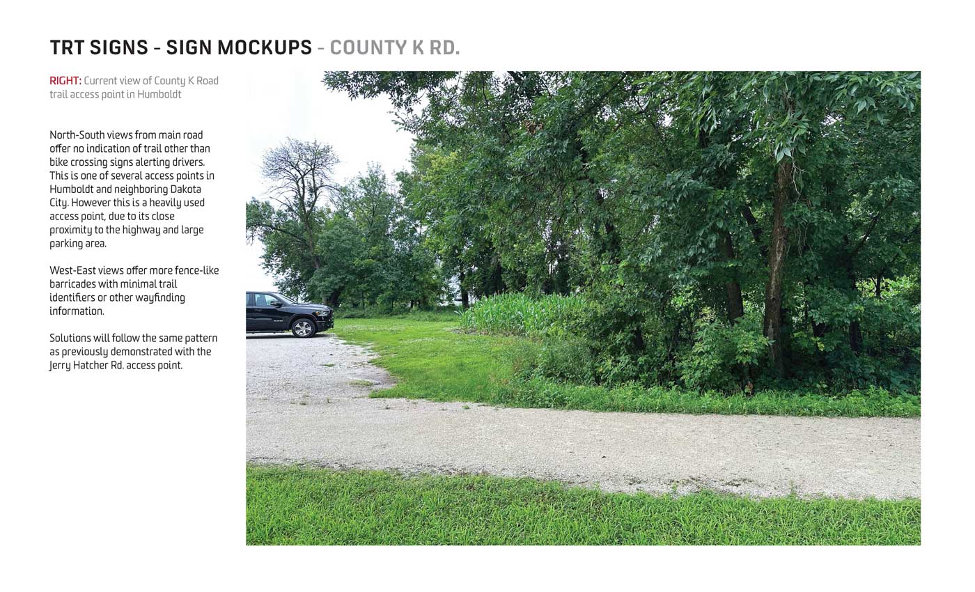 Before image at County K Road trail accesss